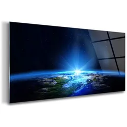 GLASBILD 100x50 cm Erde Universum