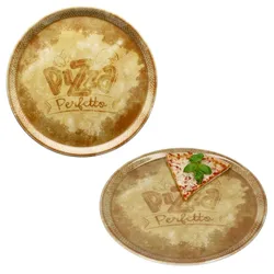 2x Perfetto Pizzateller Gelb Ø 31,5 cm 2 Personen Porzellan Pizza Servier-Platte
