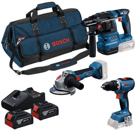 Bosch GSR+GWS+GBH+2×GBA18V 4.0 Ah+GAL 18V-40 18V Set de 3 outils 18 V 0615A50094