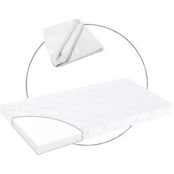 Träumeland Bundle Matratze Softwash Anti Allergiker inkl. Molton-Matratzenauflage 60x120 cm, weiss
