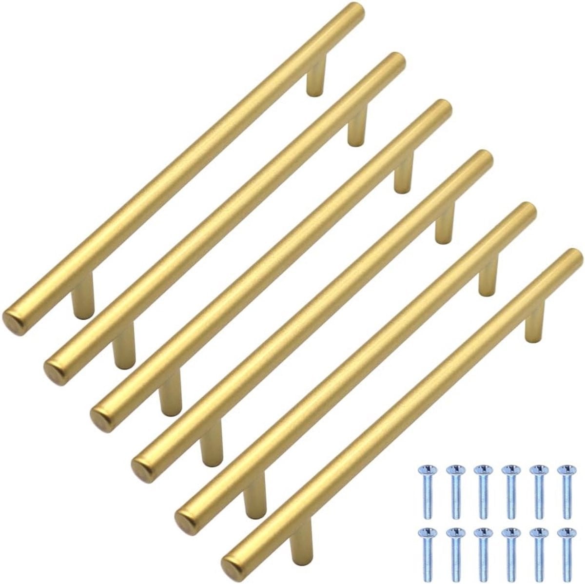Set van 6 aluminium T-grepen voor meubels, 160 mm