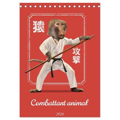 Combattant animal (Calendrier de bureau 2026 DIN A5 horizontal), CALVENDO calendrier mensuel