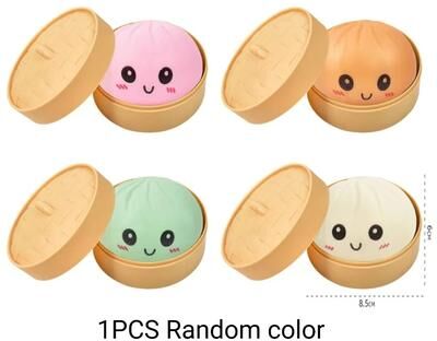 Uplift Treasures Creative Gift Dumpling Squishy Toy With Bamboo Steamer Box random 1pc Big