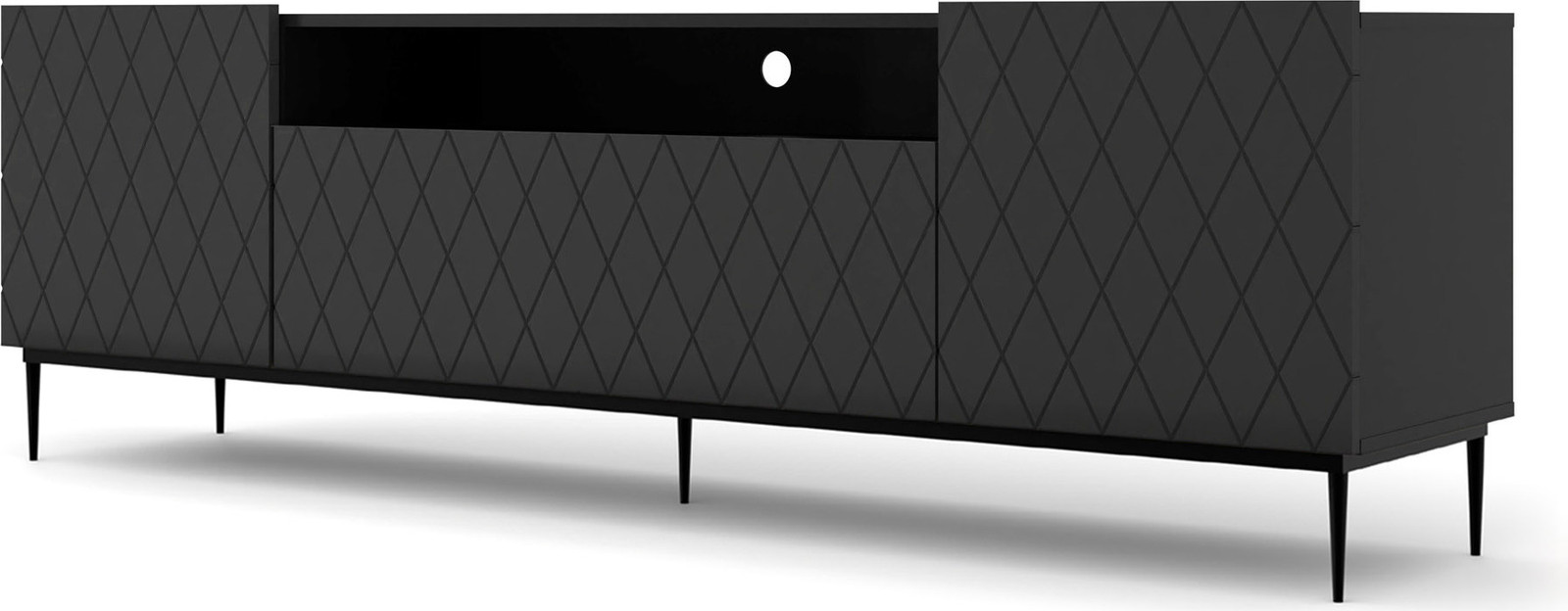 Homlando TV-kast DIUNA 2D1K, zwart mat, Breedte: 192,6 cm