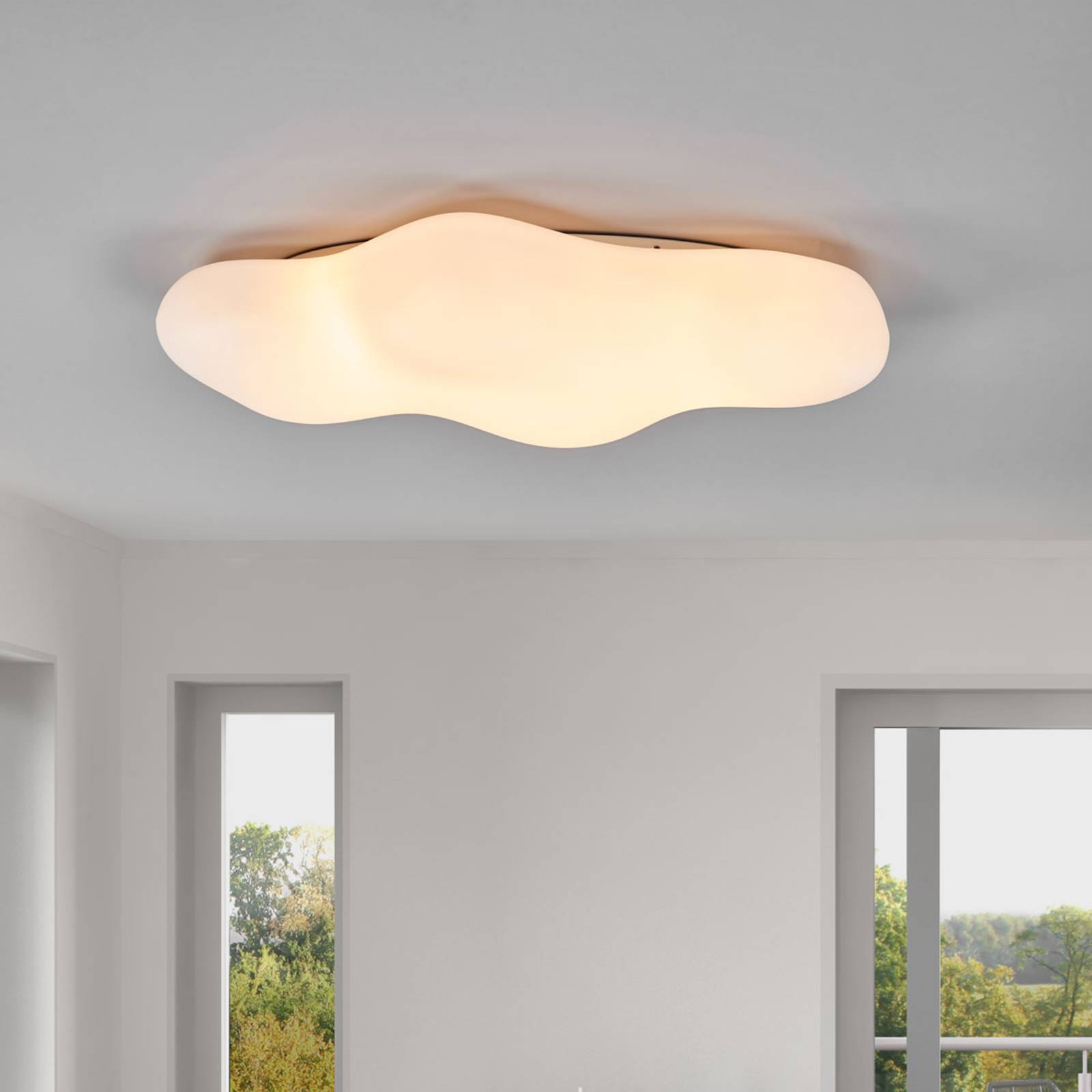 Mantra Iluminación Plafoniera di design EOS, Bianco / Opale, Soggiorno / Sala da pranzo, Design, Plafoniera