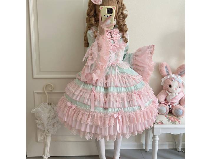 Robe Op Lolita à manches longues pour femmes, Design Original, robe de soirée thé japonaise douce pour filles, printemps