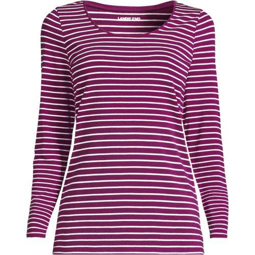 Baumwolle/Modal-Shirt mit Ballett-Ausschnitt für Damen, Damen, size: regular, Rot, Baumwolle Modal, by Lands' End