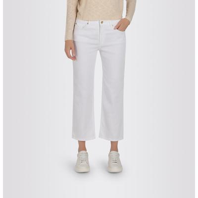 Culotte MAC "CULOTTE", Damen, Gr. 42, N-Gr, weiß (weiß denim), Denim/Jeans, Obermaterial: 88% Baumwolle, 10% Polyester, 2% Elasthan, unifarben, regular fit knöchelfrei, Hosen Culotte, im Five-Pocket Style