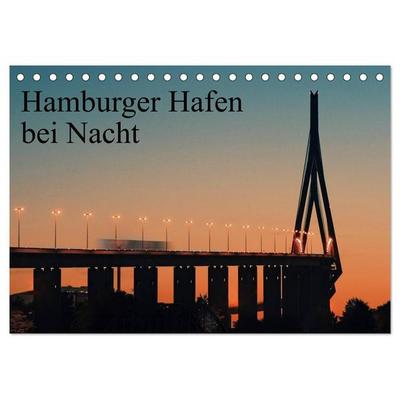 Hamburger Hafen bei Nacht (Tischkalender 2026 DIN A5 quer), CALVENDO Monatskalender