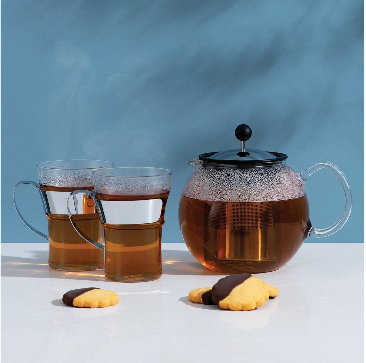 Teebereiter BODUM "Set Assam Verchromt, 1 l/0,35 l", transparent, Teeautomaten, Teebereiter transparent Einheitsgröße