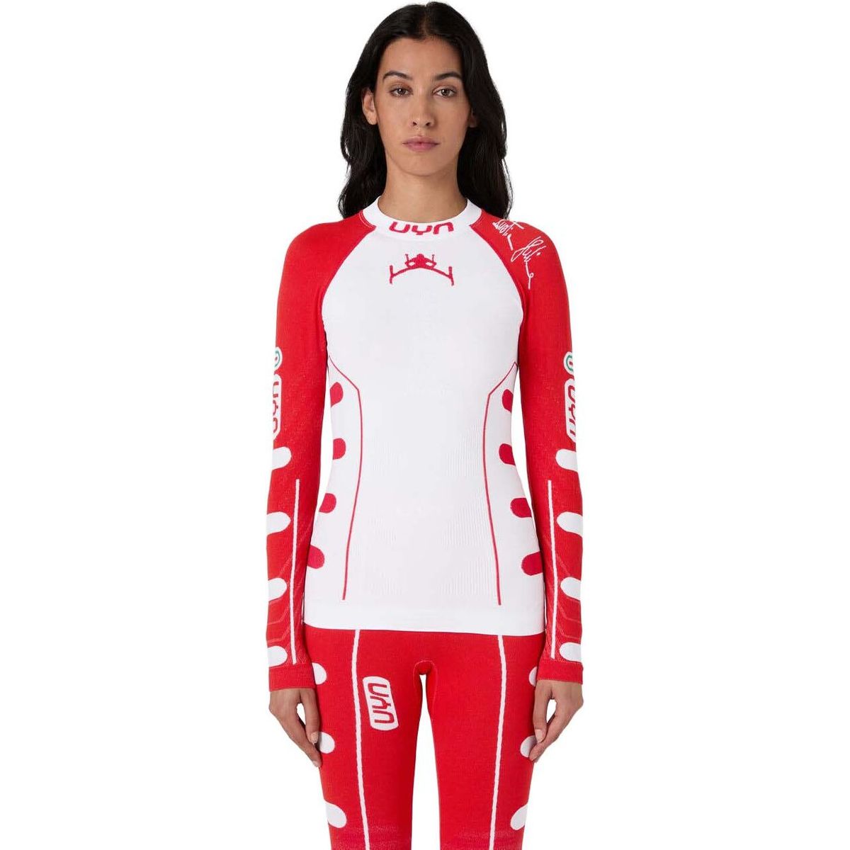 Uyn Natyon 3 0 Ghedina Underwear Shirt Long Sleeve TURTLE Neck white/red (W118) XS U100538-W118-XS