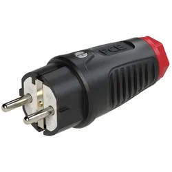 PCE 0511-sr Taurus2 Gummi-Stecker nat IP54 (schwarz/rot) 0511sr
