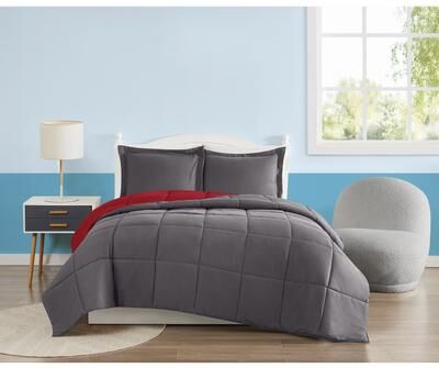 My World Solid Reversible Comforter Set