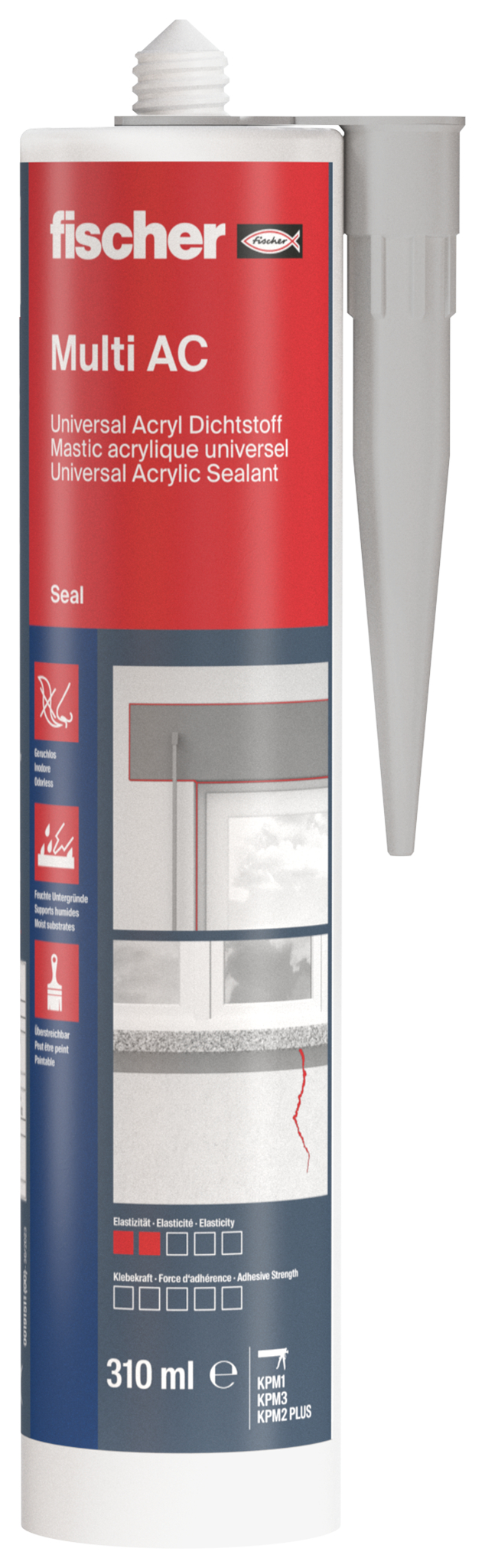 fischer Deutschland Vertriebs GmbH fischer Acryldichtstoff Multi AC grau 310 ml 053111