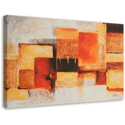 LEINWANDBILD Geometrische Abstraktion in warmen Farben 60x40cm