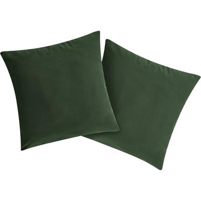 Dekokissen BRUNO BANANI "Lagan", grün, B:40cm L:40cm, Polyester, Dekokissen_Sitzkissen_Kissenhüllen, 2-er Set, einfarbig, Kissenhüllen ohne Füllung, 40 x 40 cm