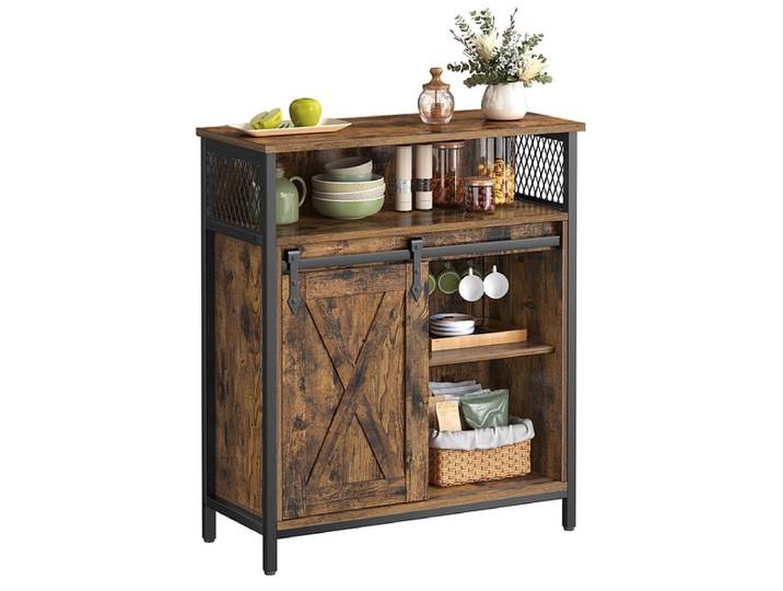 Kommode SONGMICS RUSTIK 1 Tür 30x70x80cm vintage braun melamin