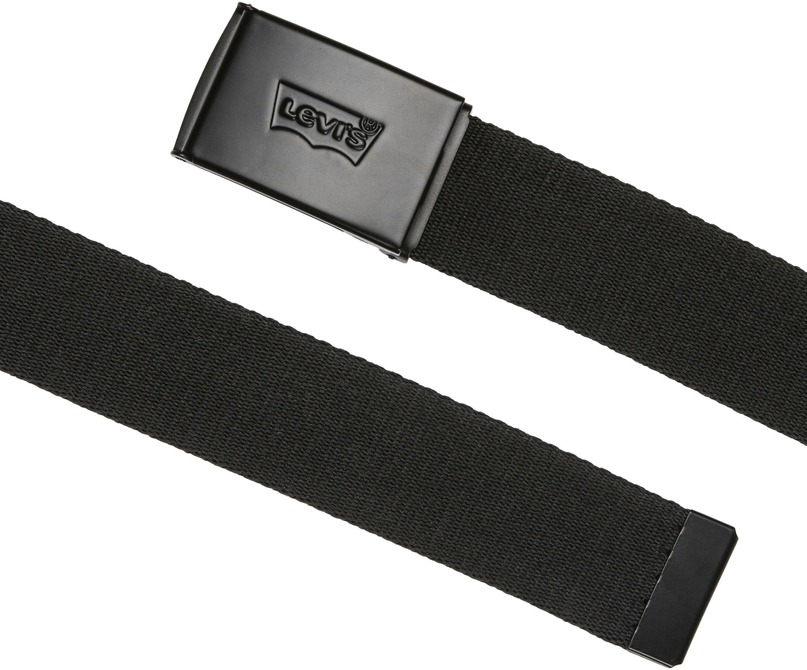 Stoffgürtel LEVI'S "GÜRTEL MIT TONAL LOGO", Damen, schwarz (regular schwarz), Kunstfaser, Gürtel Stoffgürtel regular schwarz Einheitsgröße