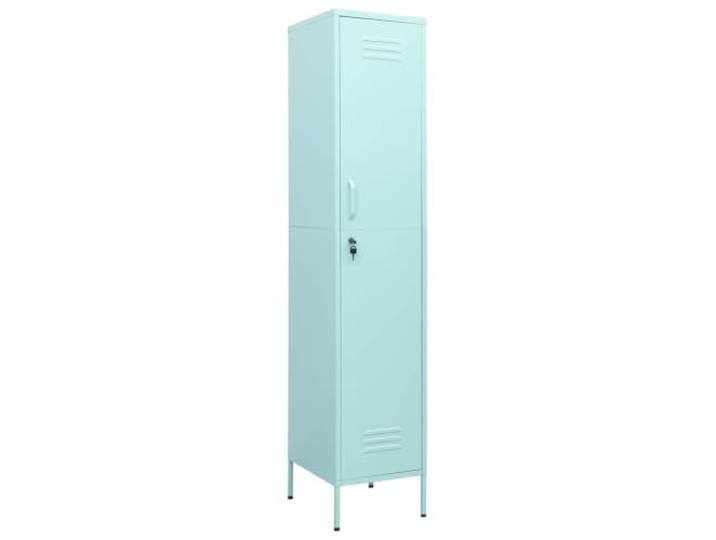 NKOPPFG Schließfachschrank Minzgrün 35x46x180 cm Stahl Stahl,Schlösser,4 Einlegeböden,verstellbare Stellfüße,Büro,Aufbewahrung,Kleidung,Schuhe,Bücher