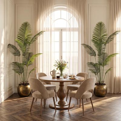 Kodotan sofa 6FT Artificial Palm Tree, Tall Fake Tropical Faux Palm Plants in Black Pots for Indoor Covered Outdoor Living Room Porch Decor