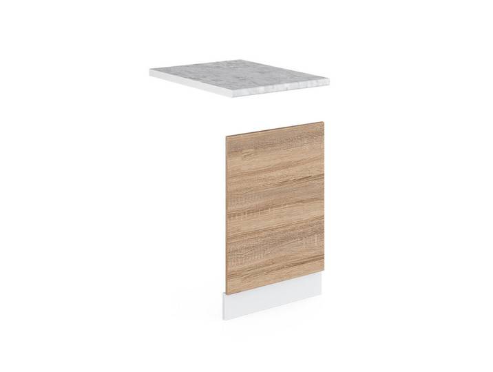 Vicco Frontblende R-Line Sonoma 45 cm, AP Marmor, Sonoma Eiche, Weiß, Rechteckig, 45x67.4x60 cm, Küchen, Küchenmöbel, Küchenschränke, Küchenunterschränke