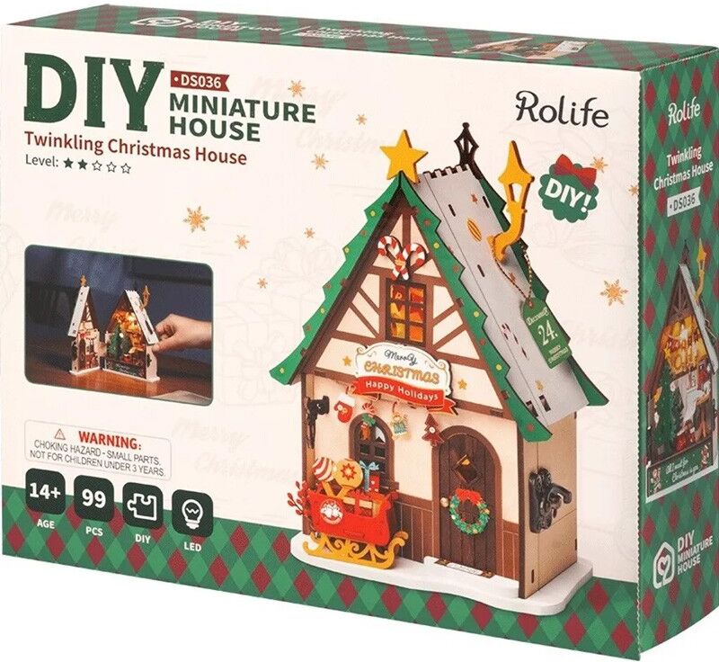 Puzzle 3D en bois Twinkling Christmas House Rolife