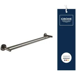 Grohe, Handtuchhalter + Handtuchhaken, Doppelter Handtuchhalter Start - 600 mm - Wandmontage - Metall - Gebürstetes Hartgraphit