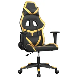 Décoshop26 - Bürostuhl Gaming-Stuhl auf Rollen in schwarzem und goldenem PVC DEC025976