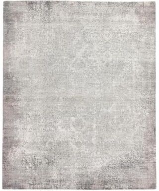 Exquisite Rugs Fine Pure Silk hand-knotted Silk Silver/Ivory Area Rug