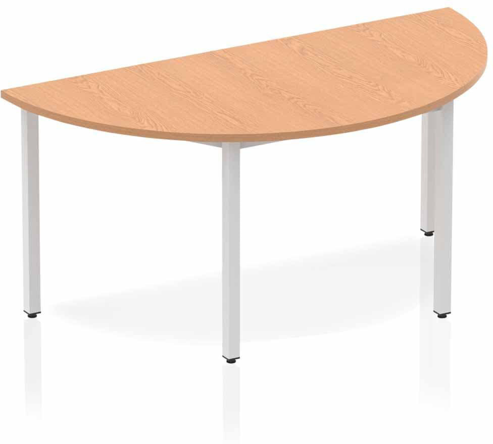 Latitude Run Kyvan 160 cm Half-Circle Conference Table Oak 7