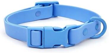 Uplift Picks Adjustable Waterproof Dog Collar With Safety Buckle And Rustproof Hardware blue m