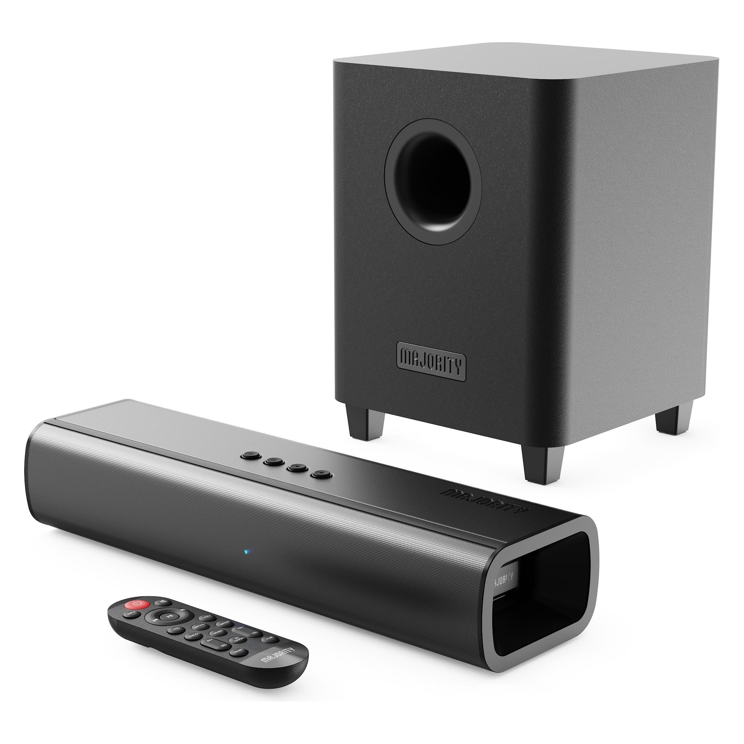 Majority Naga 40 Plus Bluetooth Soundbar + Wireless Sub - Black (200 W) (PERMAJ1000003063)