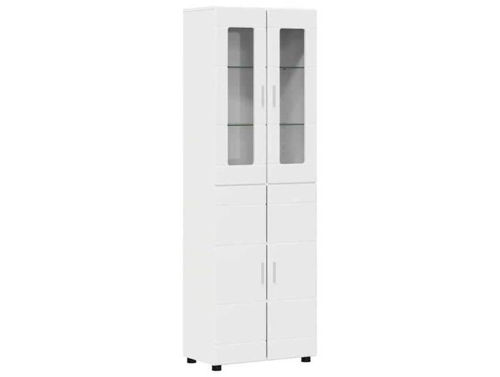 Blanc BUFFET salon-séjour - Haut Armoire Blanc brillant 60x35x182 cm Bois d'ingénierie m8601
