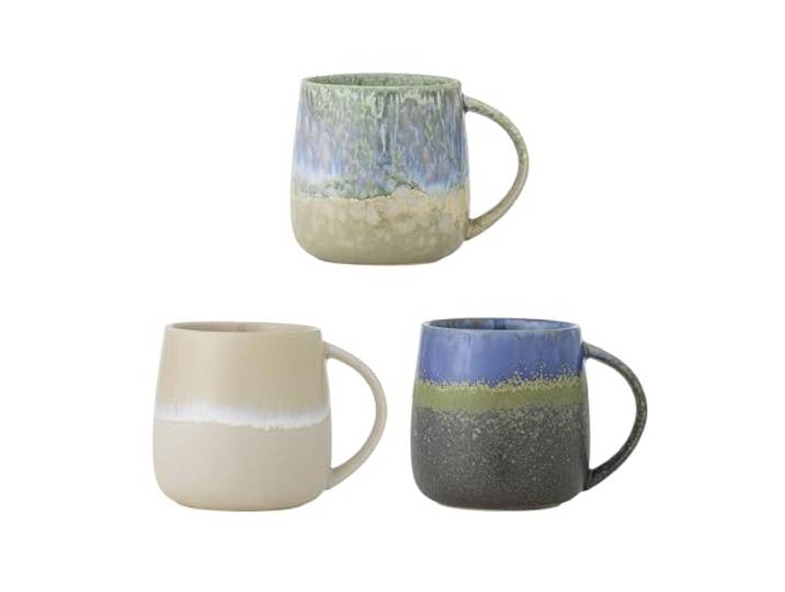 Creative Collection Cloe Becher, Blau, Steingut, T9,5xH10 cm, 3er-Set, 460ml