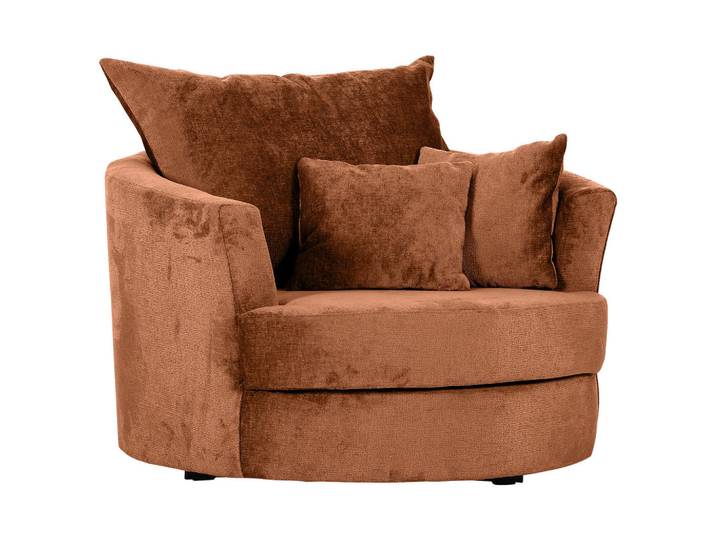 Carryhome Sessel, Braun, Metall, Füllung: Polyester, Schaumstoffflocken,Polyester, Schaumstoffflocken, 115x72x115 cm, Sitzfläche 360° drehbar, Wohnzimmer, Sessel, Sessel
