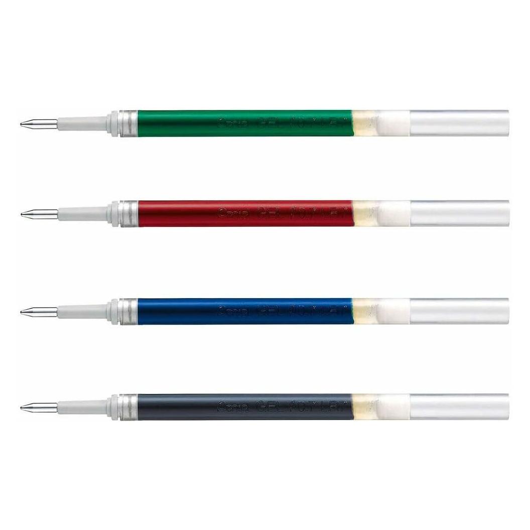 Pentel Gel-Minen BL77 schwarz, blau, rot, grün (Mehrfarbig, 0.35 mm, 4 Stk.) (LR7-4)