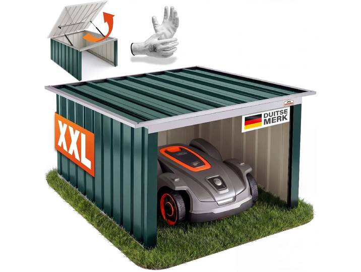 Gardebruk Robotmaaier Garage - Platdak Metaal 89x90x54cm - Groen