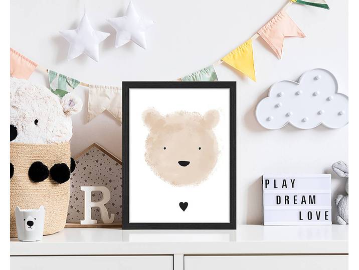 Tableau déco Beary Love 33 x 43cm Multicolore