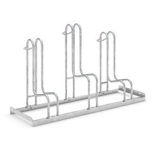 WSM Fahrradständer 4053, Bodenmontage / freistehend, Einstellparker, Breite 105cm, für 3 Fahrräder