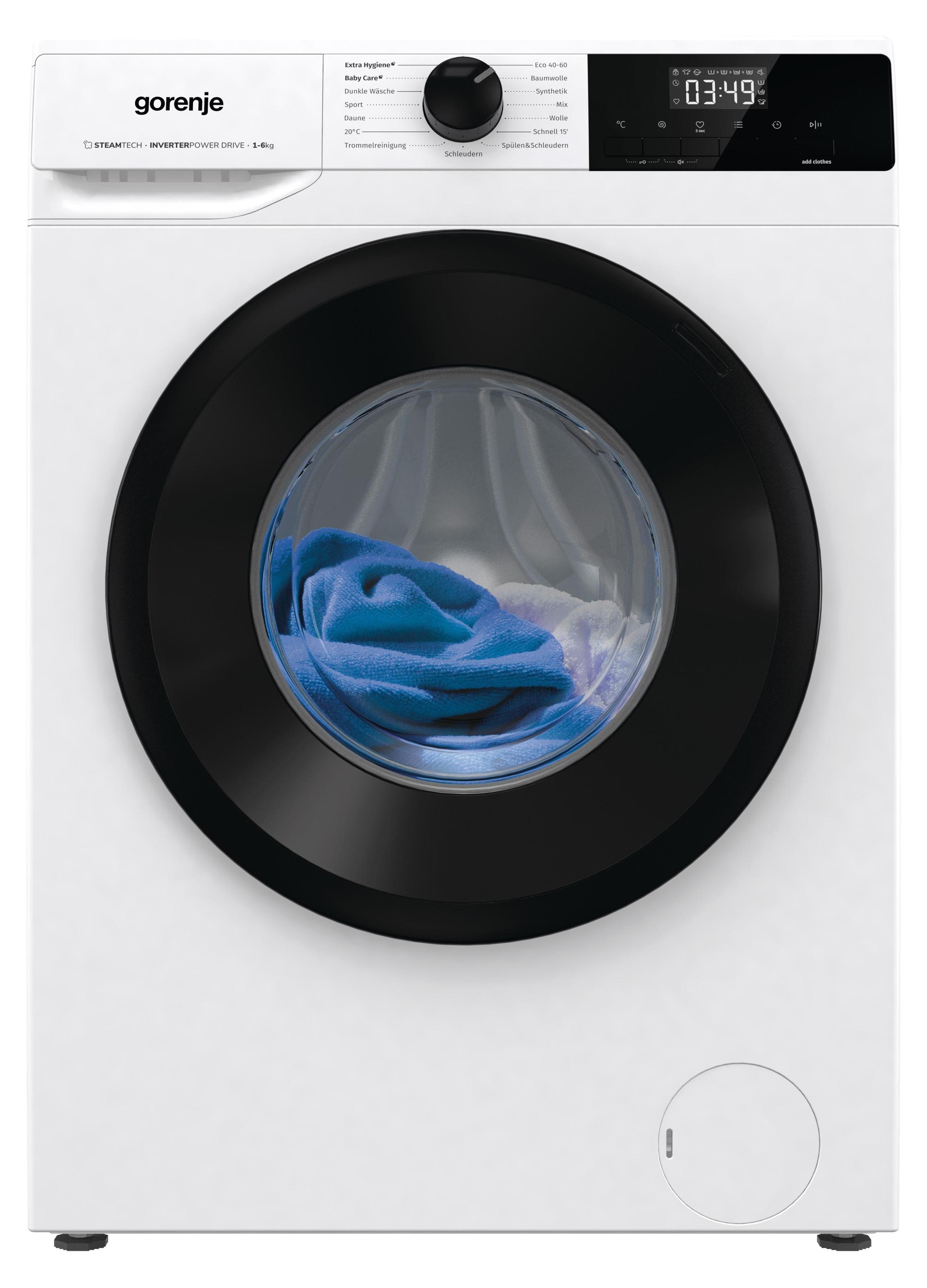 Gorenje WNHPI64SAPS/DE Waschmaschine Frontlader 6 kg - 1400 U/min. - 15 Programme - AquaStop, Weiß