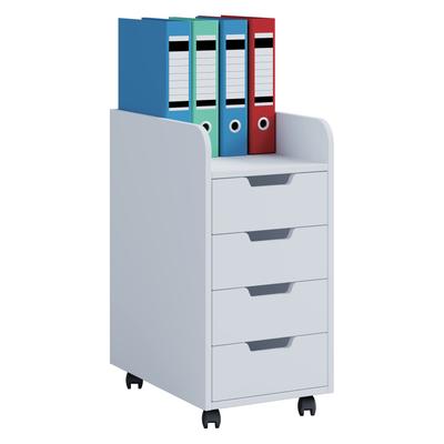 Container VCM "Rollcontainer Bürocontainer Schublade Konal Maxi", weiß, B:40cm T:50cm, Obermaterial: 100% Holz Wood., Rollwagen, Rollcontainer