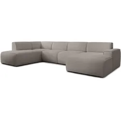 WOHNLANDSCHAFT Didim Beige 378/220/78 cm – großes Sofa stilvoll & bequem L