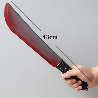 Uplifted Finds Halloween Bloody Fake Knife Prop Realistic Plastic Slaughter Cleaver machete