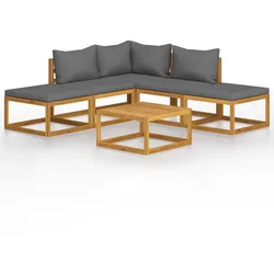 Helloshop26 - Gartenmöbelset 6-teilig mit Kissen massives Akazienholz 02_0016648