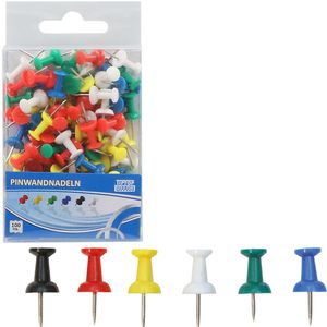 TipTop-Office Pinnadeln Kopf aus Kunststoff, farbig sortiert, 100 Stück