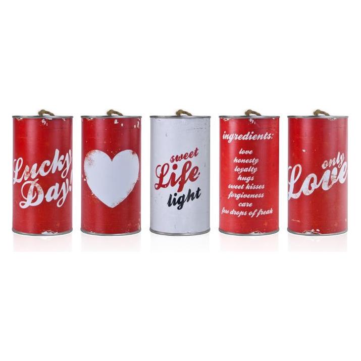 Partydeco Wedding cans, retro, 14 x 7cm (1 pkt / 5 pc.) (5 Stk.) (PWS2)