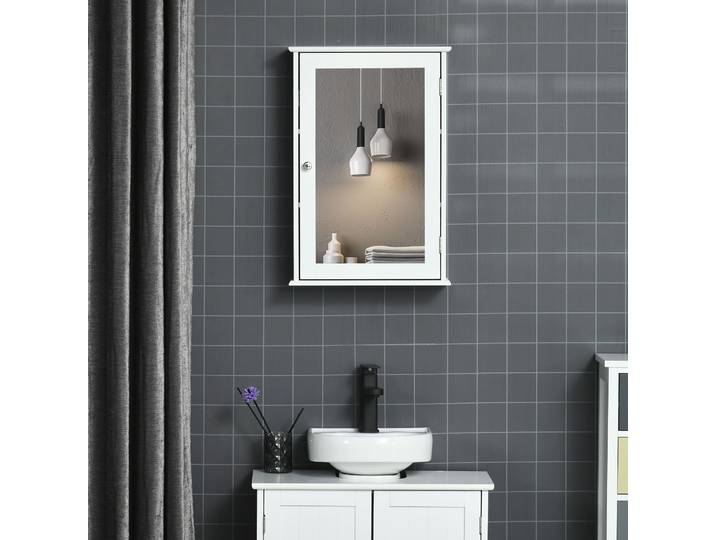 kleankin Armoire Murale Miroir MDF Blanc