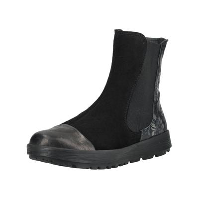 Stiefelette THINK "Think Stiefelette Veloursleder/Textil", Damen, Gr. 40, schwarz, Textil, Veloursleder, Schuhe Stiefelette