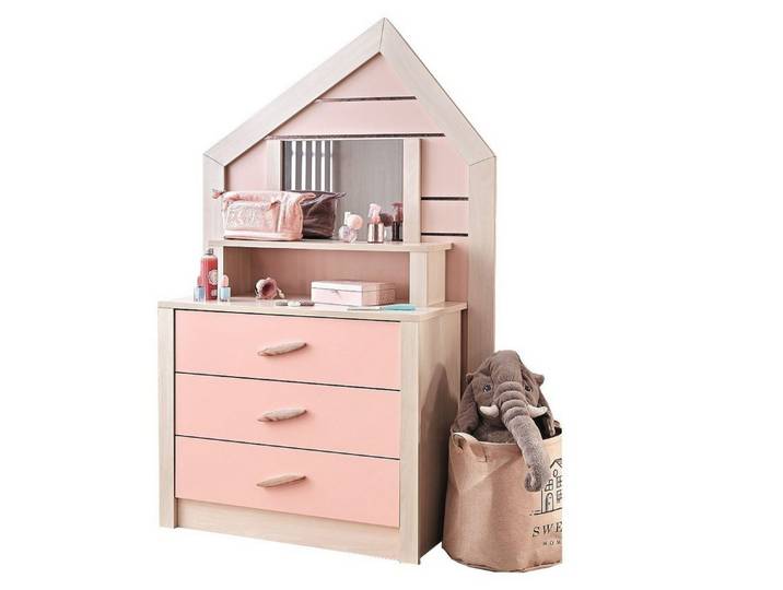 Möbel-Zeit Kommode Kinderkommode mit Spiegel My House