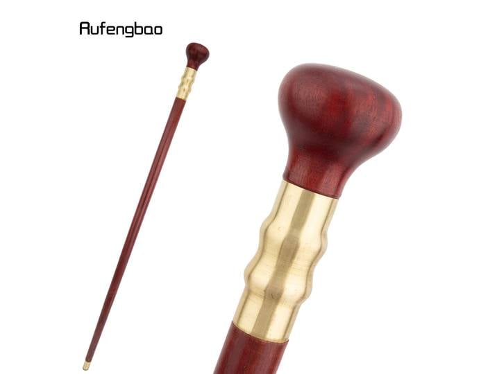 Canne de marche ronde en bois rouge à joint unique, accessoire de costume coloré, canne élégante, bâton décoratif esthétique, accessoire théâtral 92 cm